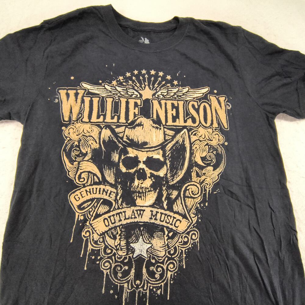 Willie Nelson Band Crew Neck Short Sleeve T Shirt Mens Size Mediu M Black